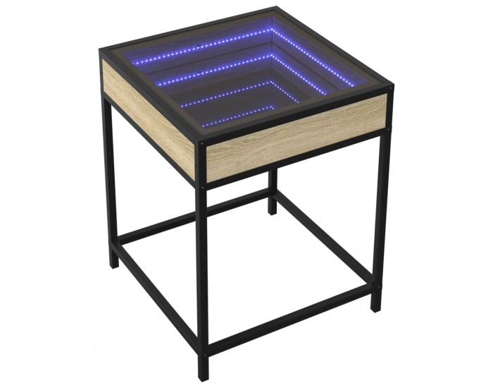 Sonata H Нощна масичка с Infinity LED сонома дъб 40x40x51 см