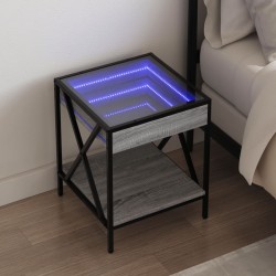 Sonata H Нощна масичка с Infinity LED, сив сонома, 40x40x49 см - Noptiere