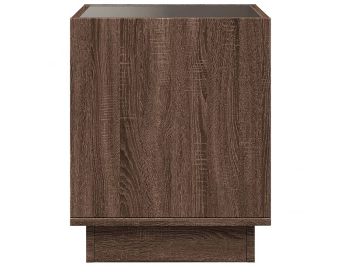 Sonata H Нощна масичка с Infinity LED, кафяв дъб, 50x50x50 см