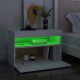 Sonata H Нощни шкафчета с LED, 2 бр, бели, 60x35x40 см, инженерно дърво