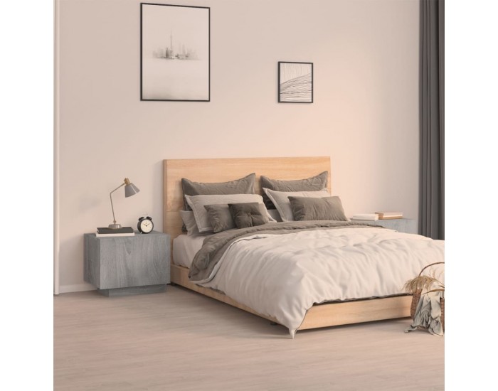 Sonata H Нощно шкафче, сив сонома, 100x35x40 см, инженерно дърво
