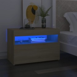 Sonata H Нощно шкафче с LED сонома дъб 60x35x40 см инженерно дърво - Noptiere