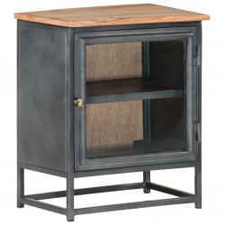 Sonata H Нощно шкафче, сиво, 40х30х50 см, акациево дърво масив - Noptiere