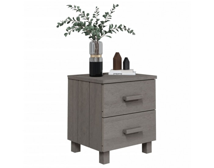 Sonata H Нощни шкафчета HAMAR 2 бр светлосиви 40x35x44,5 см бор масив