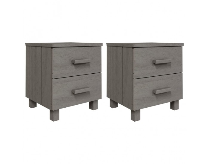 Sonata H Нощни шкафчета HAMAR 2 бр светлосиви 40x35x44,5 см бор масив