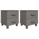 Sonata H Нощни шкафчета HAMAR 2 бр светлосиви 40x35x44,5 см бор масив