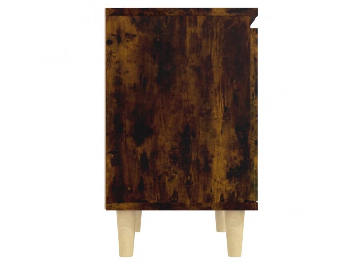 Sonata H Нощно шкафче с крака от масивно дърво, опушен дъб, 40x30x50 см