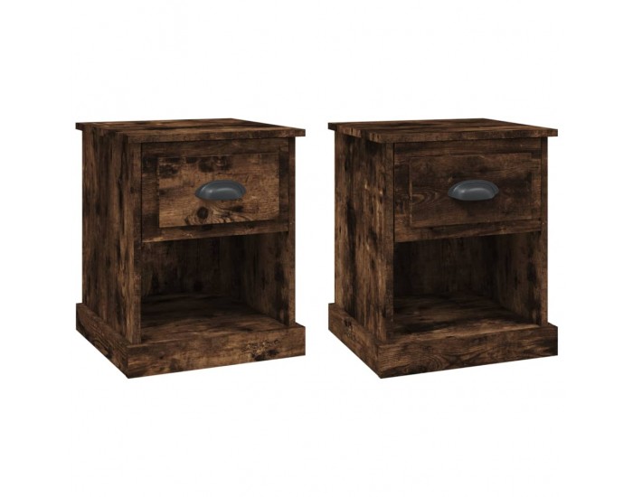 Sonata H Нощни шкафчета 2 бр опушен дъб 39x39x47,5 см инженерно дърво