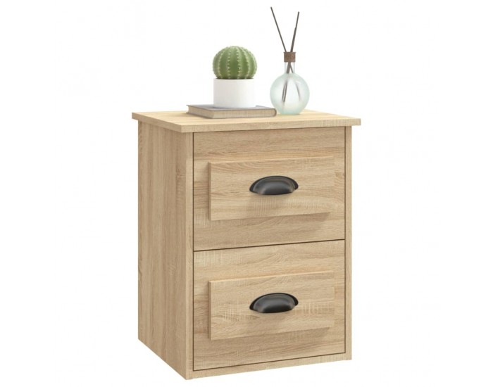 Sonata H Нощни шкафчета за стенен монтаж 2 бр сонома дъб 41,5x36x53 см