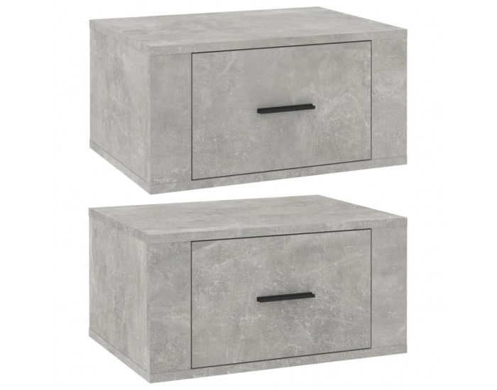 Sonata H Нощни шкафчета за стенен монтаж 2 бр бетонно сиви 50x36x25 см