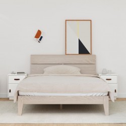 Sonata H Нощни шкафчета, 2 бр, бели, 40x34x55 см, борово дърво масив - Noptiere