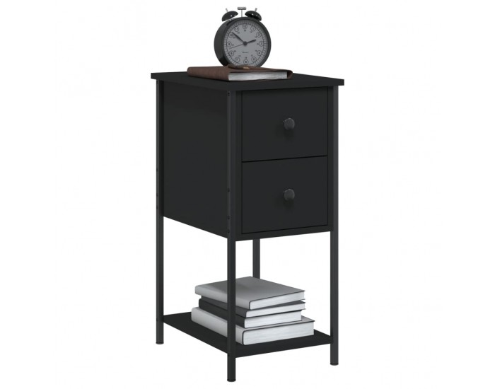 Sonata Noptiere, 2 buc., negru, 32x42x70 cm, lemn compozit