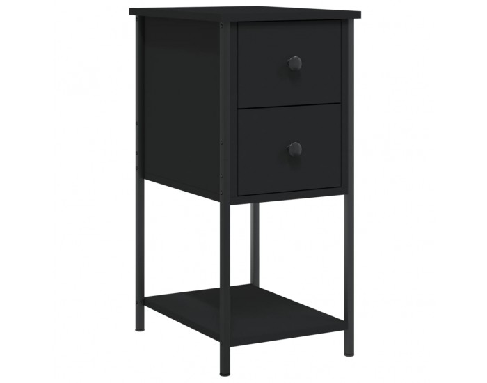 Sonata Noptiere, 2 buc., negru, 32x42x70 cm, lemn compozit
