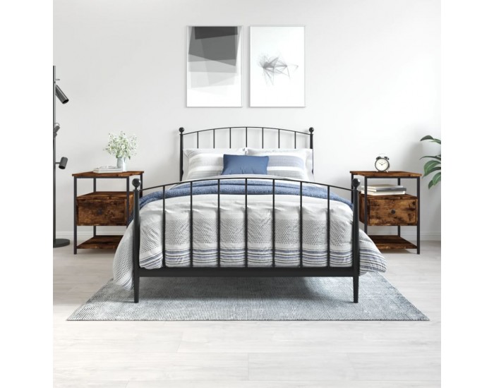 Sonata H Нощни шкафчета 2 бр опушен дъб 40x42x56 см инженерно дърво