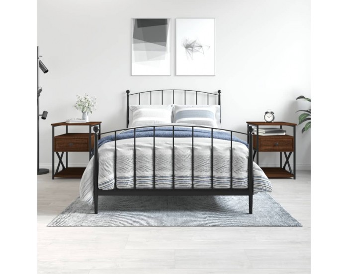 Sonata H Нощни шкафчета 2 бр кафяв дъб 40x42x55 см инженерно дърво