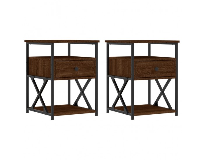 Sonata H Нощни шкафчета 2 бр кафяв дъб 40x42x55 см инженерно дърво