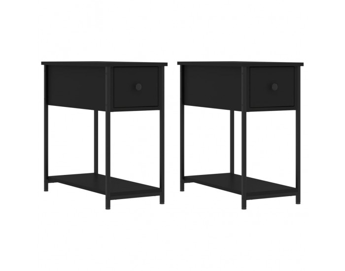 Sonata Noptiere, 2 buc., negru, 30x60x60 cm, lemn prelucrat