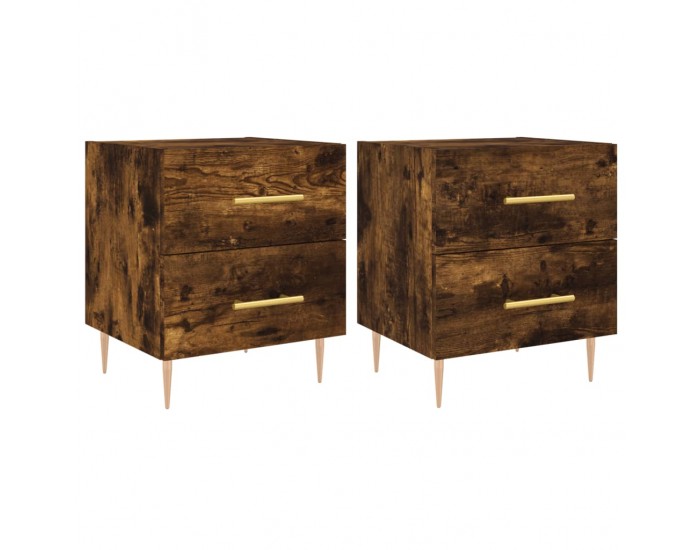 Sonata H Нощни шкафчета 2 бр опушен дъб 40x35x47,5 см инженерно дърво
