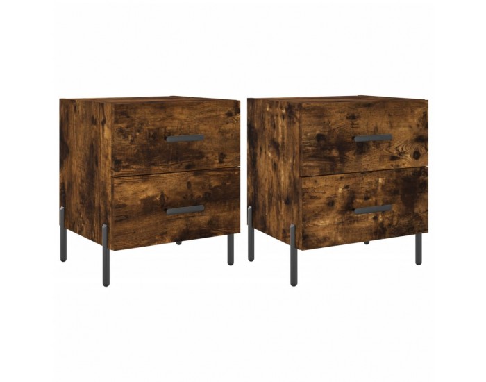 Sonata H Нощни шкафчета 2 бр опушен дъб 40x35x47,5 см инженерно дърво
