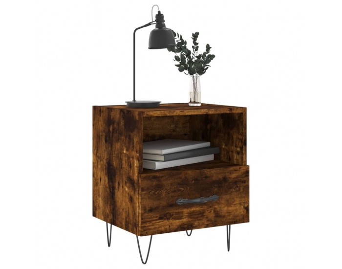 Sonata H Нощни шкафчета 2 бр опушен дъб 40x35x47,5 см инженерно дърво