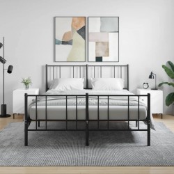 Sonata H Нощни шкафчета 2 бр бял гланц 40x40x50 см инженерно дърво - Noptiere