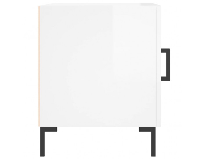 Sonata H Нощни шкафчета 2 бр бял гланц 40x40x50 см инженерно дърво