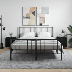 Sonata H Нощни шкафчета 2 бр черни 40x40x50 см инженерно дърво - Noptiere