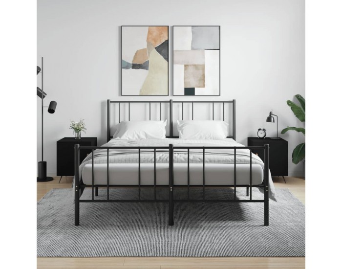 Sonata H Нощни шкафчета 2 бр черни 40x40x50 см инженерно дърво