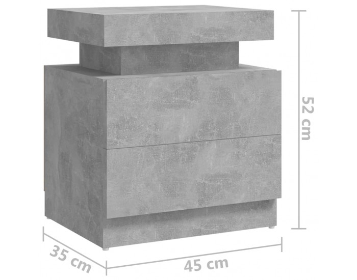 Sonata Noptieră, gri beton, 45x35x52 cm, lemn prelucrat