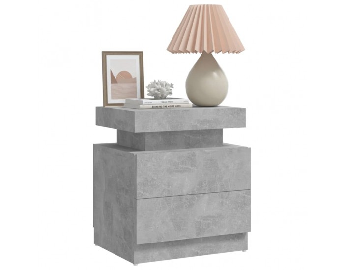 Sonata Noptieră, gri beton, 45x35x52 cm, lemn prelucrat