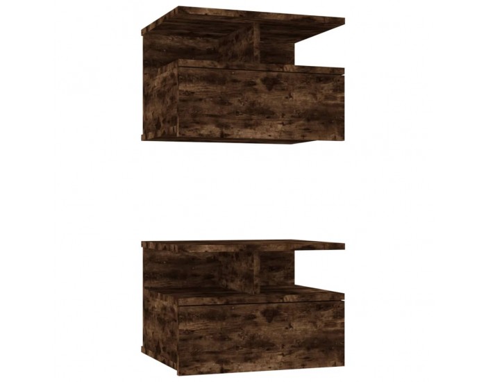 Sonata H Плаващи нощни шкафчета 2 бр опушен дъб 40x31x27 см инж. дърво