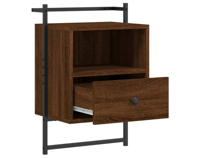Sonata H Нощно шкафче стенно кафяв дъб 40x30x61 см инженерно дърво