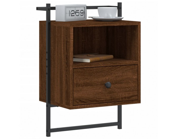 Sonata H Нощно шкафче стенно кафяв дъб 40x30x61 см инженерно дърво