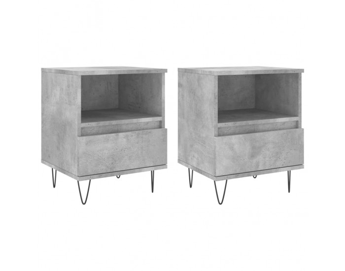 Sonata H Нощни шкафчета 2 бр бетонно сив 40x35x50 см инженерна дървесина