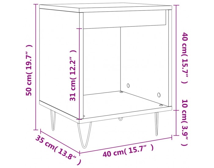Sonata H Нощни шкафчета 2 бр бетонно сив 40x35x50 см инженерна дървесина