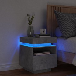 Sonata H Нощно шкафче с LED осветление, бетонно сив, 40x39x48,5 см - Noptiere