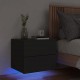 Sonata H Нощно шкафче за стена с LED светлини, черно