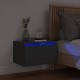 Sonata H Нощно шкафче за стена с LED светлини, черно