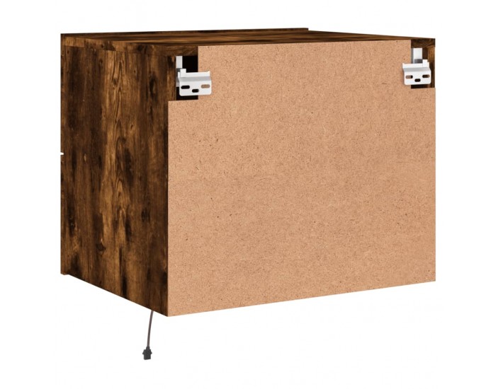 Sonata H Нощни шкафчета за стена с LED осветление, 2 бр, опушен дъб