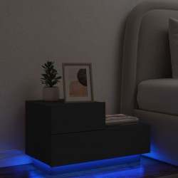 Sonata H Нощно шкафче с LED осветление, черни, 70x36x40,5 см - Noptiere