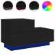 Sonata H Нощно шкафче с LED осветление, черни, 70x36x40,5 см