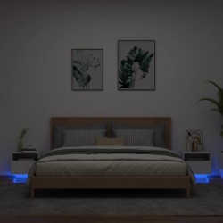 Sonata H Нощни шкафчета с LED осветление, 2 бр, бели, 40x39x37 см - Noptiere