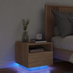 Sonata H Нощно шкафче с LED осветление, дъб сонома, 40x39x37 см - Noptiere