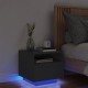 Sonata H Нощно шкафче с LED осветление, черно, 40x39x37 см