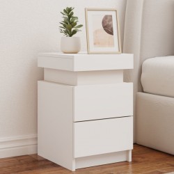 Sonata H Нощни шкафчета с LED осветление, 2 бр, бели, 35x39x55 см - Noptiere