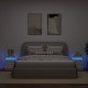 Sonata H Нощни шкафчета с LED осветление, 2 бр, бели, 35x39x55 см