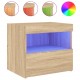 Sonata Noptieră cu lumini LED, stejar sonoma, 50x40x45 cm