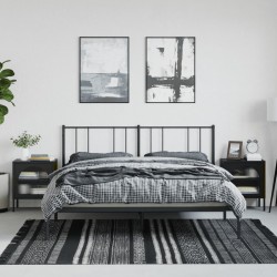 Sonata H Нощни шкафчета 2 бр черни 50x35x60 см стъкло и стомана - Noptiere