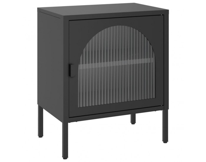 Sonata H Нощни шкафчета 2 бр черни 50x35x60 см стъкло и стомана
