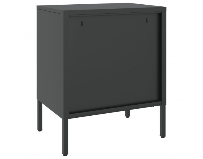 Sonata H Нощни шкафчета 2 бр черни 50x35x60 см стъкло и стомана